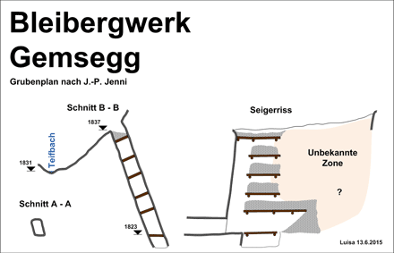 Grubenplan Bergwerk Gemsegg