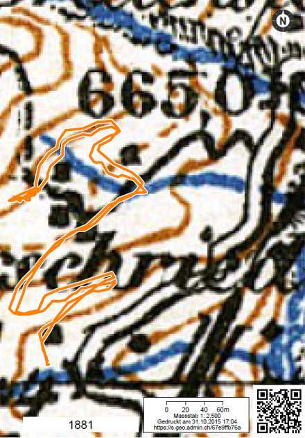 Karte Grube Graggental 1881